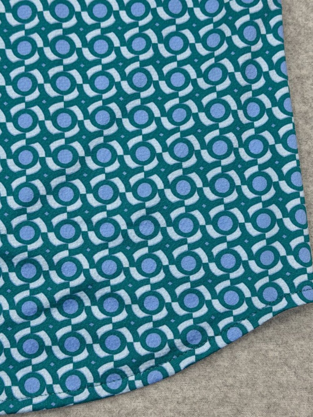 Mizzen+Main Halyard Short Sleeve Dress Shirt Teal Kaleidoscope Medium Trim NWT - Picture 2 of 15